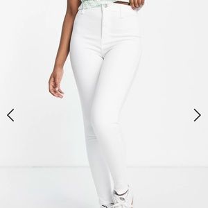 Topshop Joni cotton blend skinny jean in white Size 30